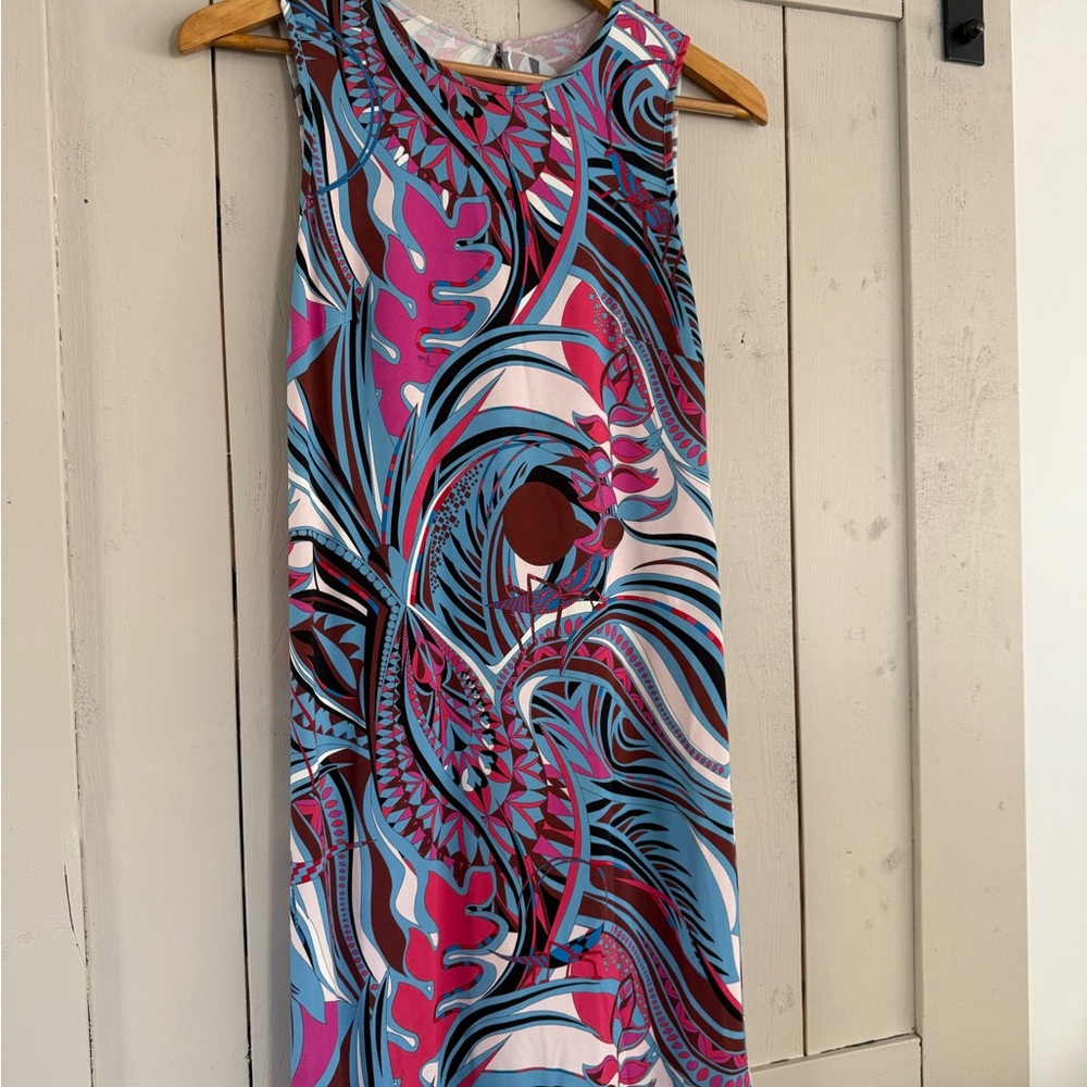 Emilio Pucci Pink & Blue Grasshopper Mini Dress - Picture 5 of 12